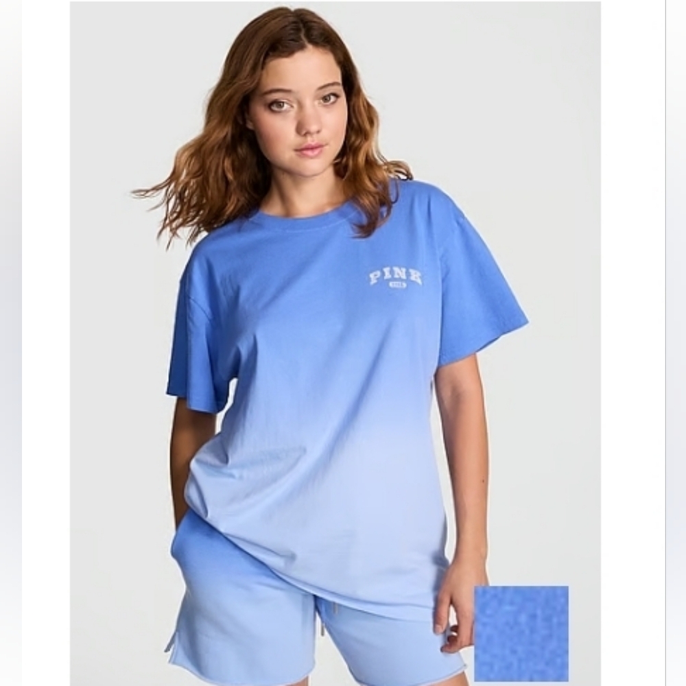 PINK Victoria's Secret Ombre Blue Tee